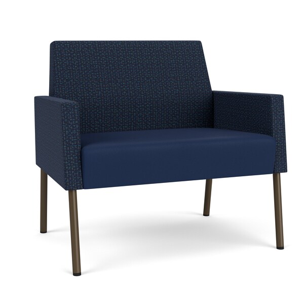 Lesro Mystic Lounge Reception Bariatric Chair, Bronze, RF Blueberry Back, MD Ink Seat, RF Blueberry Panels ML1401 - main